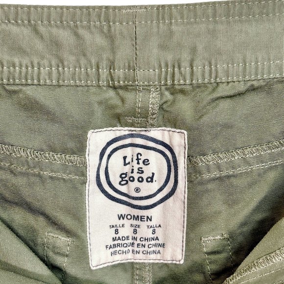 Life Is Good Green Chino Straight Leg Pants Women's 8 - Picture 9 of 10